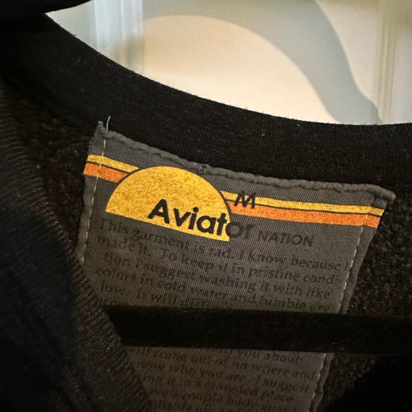 Aviator Nation Black Sweater with Multicolor Stripes - Picture 2 of 4